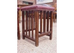Wylie and Lochhead. a Pair of Arts and Crafts Glasgow School Stools with Slatted Sides - Thumbnail 2