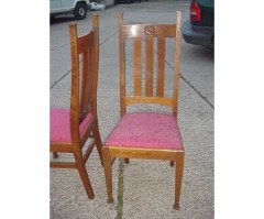 E A Taylor for Wylie and Lochhead. A pair of Arts and Crafts oak chairs - Thumbnail 1