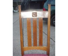 E A Taylor for Wylie and Lochhead. A pair of Arts and Crafts oak chairs - Thumbnail 3