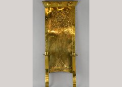 Margaret Gilmour. A Scottish School brass double candle sconce - Thumbnail 1