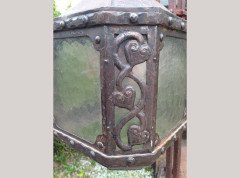 An Arts and Crafts hand forged iron lantern - Thumbnail 2