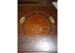 G M Ellwood for J S Henry.  A mahogany armchair with fruitwood and Mother of Pearl inlays - Thumbnail 3