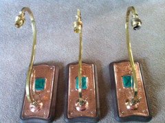 A set of three Arts and Crafts copper wall lights with Ruskin squares - Thumbnail 1
