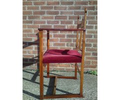 J S Henry (attributed). An Arts and Crafts armchair with stylised floral inlays - Thumbnail 4