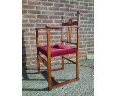 J S Henry (attributed). An Arts and Crafts armchair with stylised floral inlays - Thumbnail 5