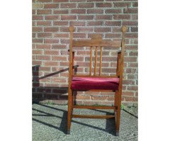 J S Henry (attributed). An Arts and Crafts armchair with stylised floral inlays - Thumbnail 7