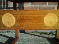 J S Henry (attributed). An Arts and Crafts armchair with stylised floral inlays - Thumbnail 14