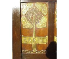 Edwin B Joliffe. A stunning Arts and Crafts stained wood and Gesso cabinet - Thumbnail 4
