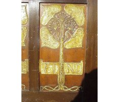 Edwin B Joliffe. A stunning Arts and Crafts stained wood and Gesso cabinet - Thumbnail 6