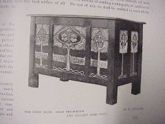 Edwin B Joliffe. A stunning Arts and Crafts stained wood and Gesso cabinet - Thumbnail 8