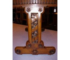 A W N Pugin for Gillows. A Gothic Revival two drawer leather writing table - Thumbnail 7