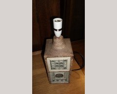 A large Troika 1960/70's stoneware table lamp signed to the base AB for Alison Bridgen who was the senior decorator at Troika. - Thumbnail 10