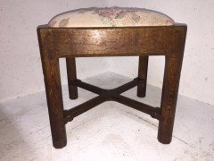 Gordon Russell. An oak stool, drop-in seat shaped cross stretcher - Thumbnail 2
