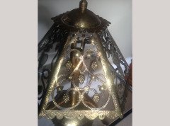 Alfred Bucknell. An exceptional Arts and Crafts hand made brass table lamp with a Heron. - Thumbnail 8