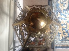 Alfred Bucknell. An exceptional Arts and Crafts hand made brass table lamp with a Heron. - Thumbnail 10