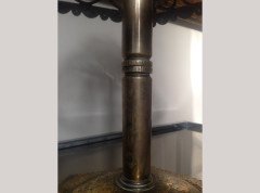 Alfred Bucknell. An exceptional Arts and Crafts hand made brass table lamp with a Heron. - Thumbnail 14