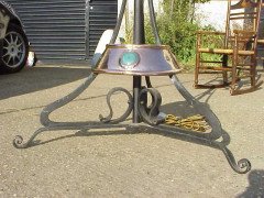 A Glasgow school wrought iron and copper standard lamp - Thumbnail 3