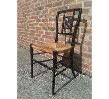E W Godwin for William Watt. A set of four Anglo-Japanese ebonised rush seated chairs - Thumbnail 7