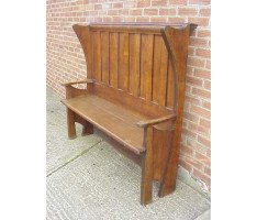 George Walton. A rare and important Arts and Crafts Glasgow School oak settle - Thumbnail 4