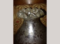 Victorian Cranberry Acid-Etched Globe Shade and Opal Etched Tulip Shade c.1890 - Thumbnail 4