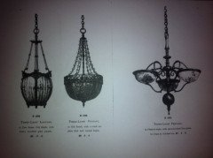 WAS Benson. An exceptional pair of three light, gilt bronze ceiling lights, with heavy moulded glass - Thumbnail 3