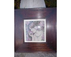 George Logan. A beautiful charcol picture painted called Lady with roses - Thumbnail 1