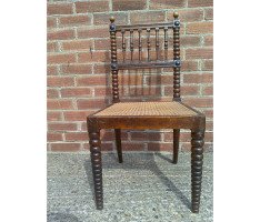 E W Godwin (attributed). A set of six simulated rosewood and caned dining chairs - Thumbnail 2