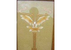 A superb Glasgow School oak folding firescreen - Thumbnail 2