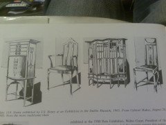 G M Ellwood for J S Henry. A rare and important Arts and Crafts oak armchair and matching side chair - Thumbnail 28