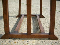 G M Ellwood for J S Henry. A matching pair of architectural Arts and Crafts oak side tables (only one shown) - Thumbnail 5