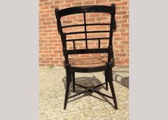 E W Godwin for William Watt. A rare pair of Old English or Jacobean ebonised curved back elbow chair - Thumbnail 15