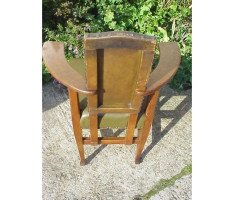 George Walton. A rare Glasgow School oak and leather 'Abingdon' armchair - Thumbnail 4