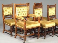 Charles Bevan (attributed). A set of five side and an elbow chair - Thumbnail 1