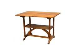 A Cotswold School Arts and Crafts two tier walnut craftsman made side table - Thumbnail 1