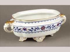Dr Christopher Dresser for Royal Worcester. A shaped oblong tureen, with twin elephant head handles - Thumbnail 1