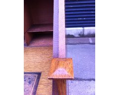 J S Henry. An Arts and Crafts oak bureau with elongated brass handles - Thumbnail 7