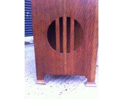 J S Henry. An Arts and Crafts oak bureau with elongated brass handles - Thumbnail 8