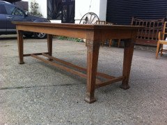 John Ednie. A rare Glasgow School oak refectory table for the Printing Works in Darnley St Glasgow - Thumbnail 3