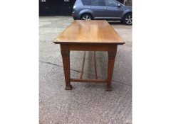 John Ednie. A rare Glasgow School oak refectory table for the Printing Works in Darnley St Glasgow - Thumbnail 5