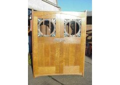 George Walton. An Arts and Crafts Glasgow School oak double wardrobe - Thumbnail 1