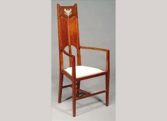 G M Ellwood for J S Henry. A pair of mahogany armchairs merly with a J. S. Henry label under - Thumbnail 5