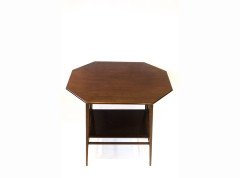 Jas Shoolbred and Co. A rare pair of Anglo Japanese walnut long octagonal side tables - Thumbnail 2