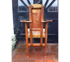 George Walton. A rare Glasgow School oak and leather 'Abingdon' armchair - Thumbnail 2
