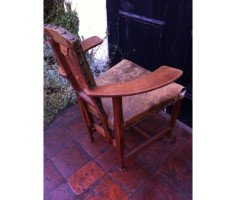 George Walton. A rare Glasgow School oak and leather 'Abingdon' armchair - Thumbnail 3