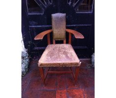 George Walton. A rare Glasgow School oak and leather 'Abingdon' armchair - Thumbnail 5