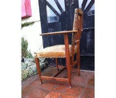George Walton. A rare Glasgow School oak and leather 'Abingdon' armchair - Thumbnail 7