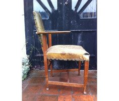 George Walton. A rare Glasgow School oak and leather 'Abingdon' armchair - Thumbnail 9