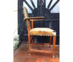 George Walton. A rare Glasgow School oak and leather 'Abingdon' armchair - Thumbnail 10