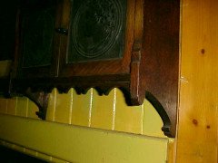 E W Godwin (attributed). An oak hanging bookcase, with portrait medallion roundels in moulded vulcanite - Thumbnail 8