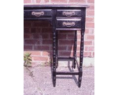 Collinson and Lock. An eight leg ebonised desk with a Makassar Ebony top. - Thumbnail 6